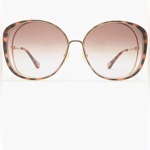 ‼️RARE‼️🎸CHLOE🎸🔥NWT🔥62mm Round Sunglasses in Gold/Brown